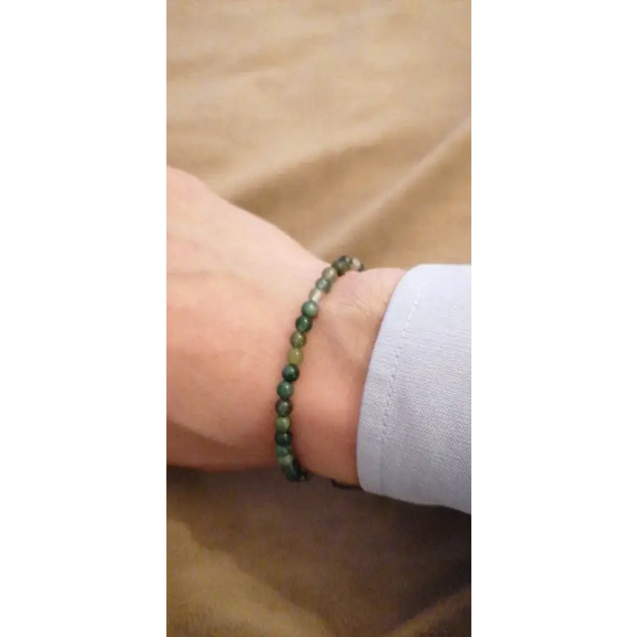 Echtstein Perlen Armband-India grün Steinperlen