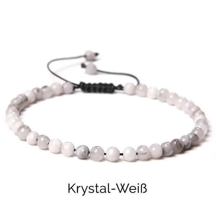 Echtstein Perlen Armband-Krystal Weiß Steinperlen