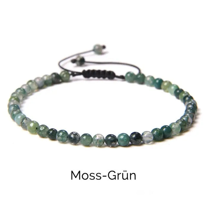 Echtstein Perlen Armband-Moos grün Steinperlen