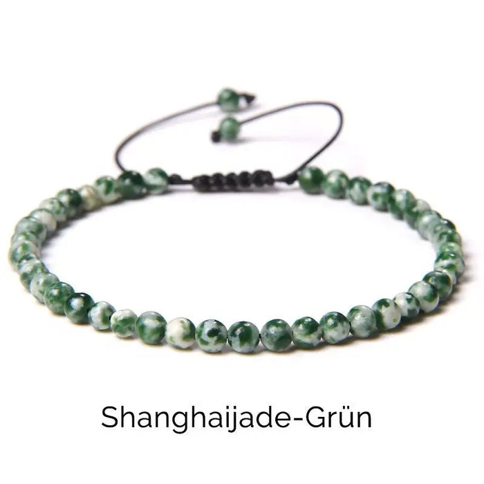 Echtstein Perlen Armband-Shanghaijade grün Steinperlen