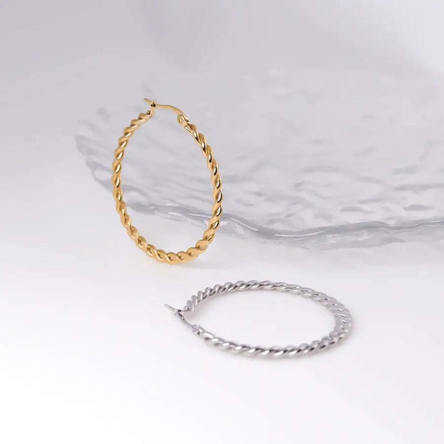 dünne Creolen-Creolen Edelstahl-Creolen Gold-Creolen Silber-hochwertige Ohrringe-Trendige Ohrringe 2025-Schmuck online kaufen-SHELAGO SCHMUCK