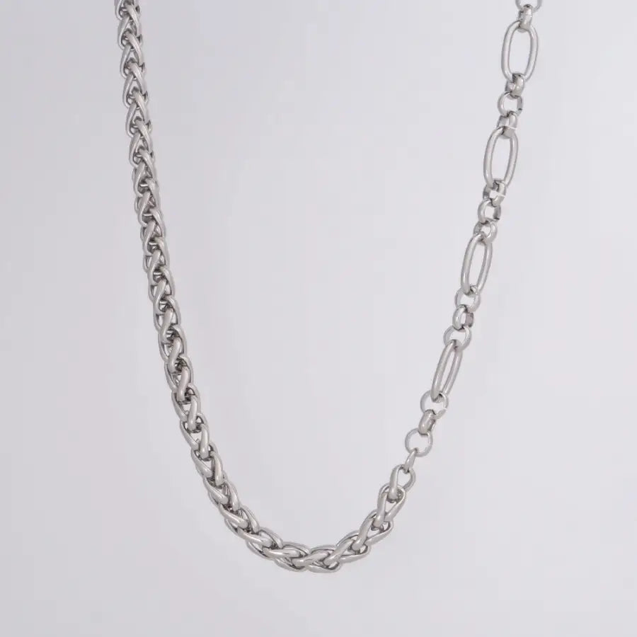Edelstahl Duo Halskette Damen-Zopfkette Damen-Gliederkette Damen-Statement Halskette Damen-Damen Halskette modern-Schmuck Geschenk Damen-SHELAGO SCHMUCK-