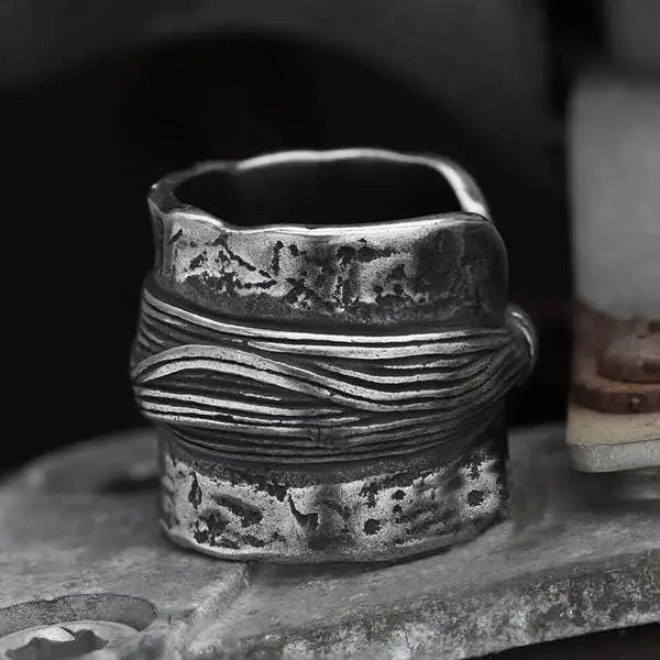 Einfacher Viking Hammer Ring-Fingerring in Silber Farbe im