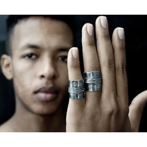 Einfacher Viking Hammer Ring-Fingerring in Silber Farbe im