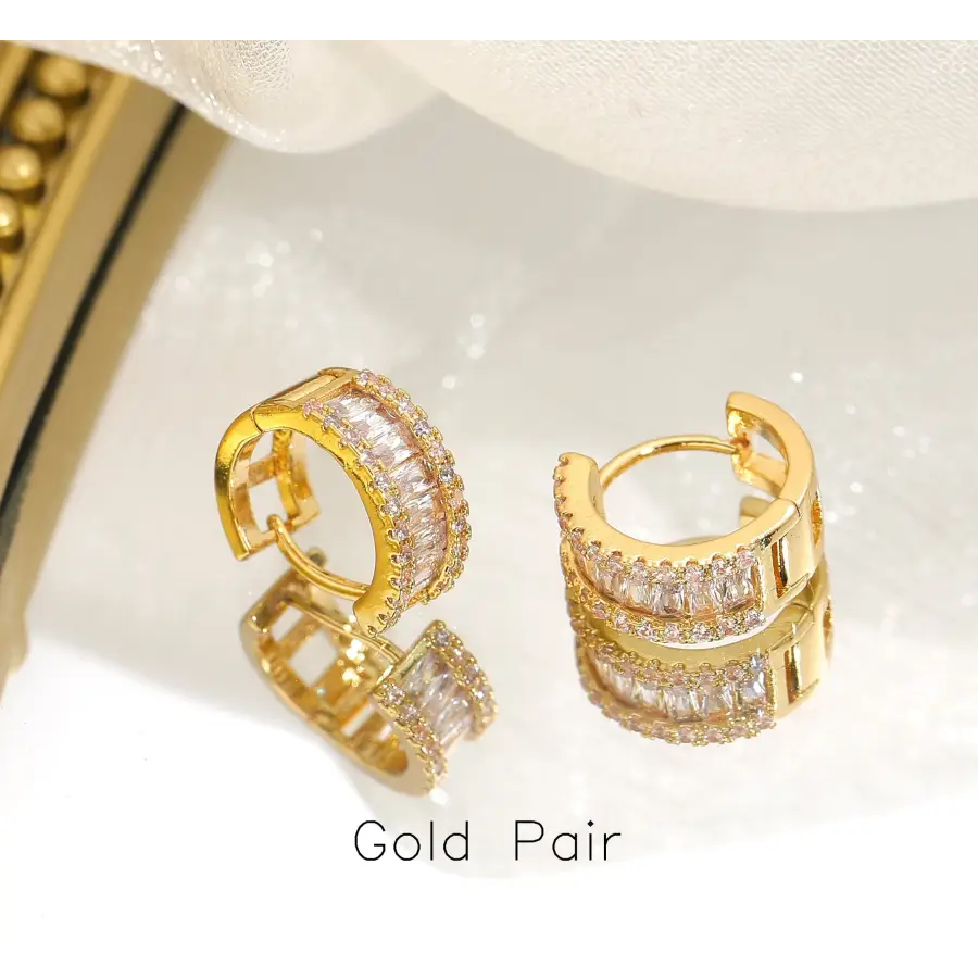 Feine Luxus Zirkon Creolen-Ohrringe als kleiner Ohrschmuck