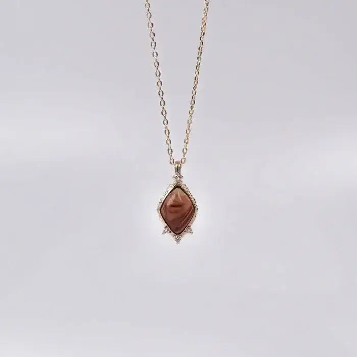 feine Halskette mit Bernstein - Halskette