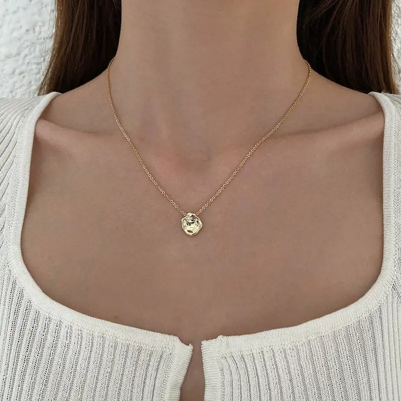 Feine Nugget Halskette mit Anhänger -Gold Plated-