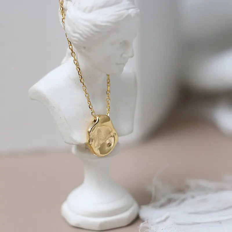 Feine Nugget Halskette mit Anhänger -Gold Plated-