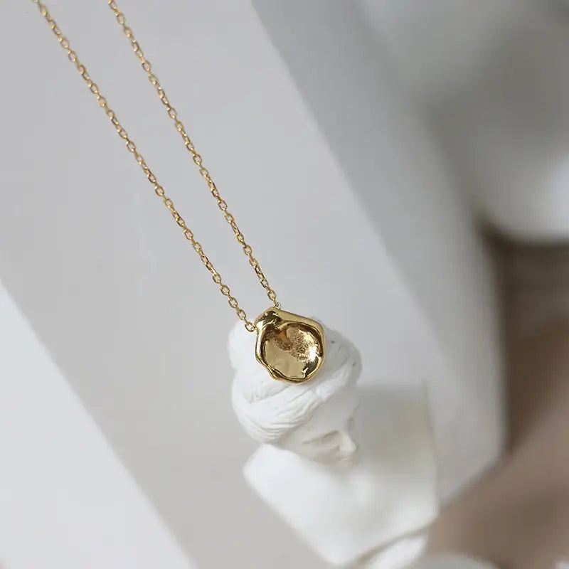 Feine Nugget Halskette mit Anhänger -Gold Plated-