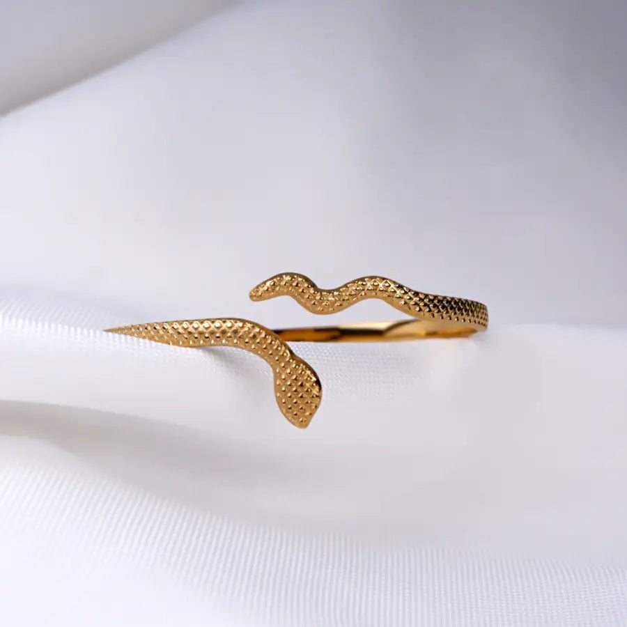 vergoldeter Edelstahl Schmuck-Armreif in Schlangenform-vergoldeter Schlangen Armreif-Edelstahl Armreif Frauen-Shelago Schmuck