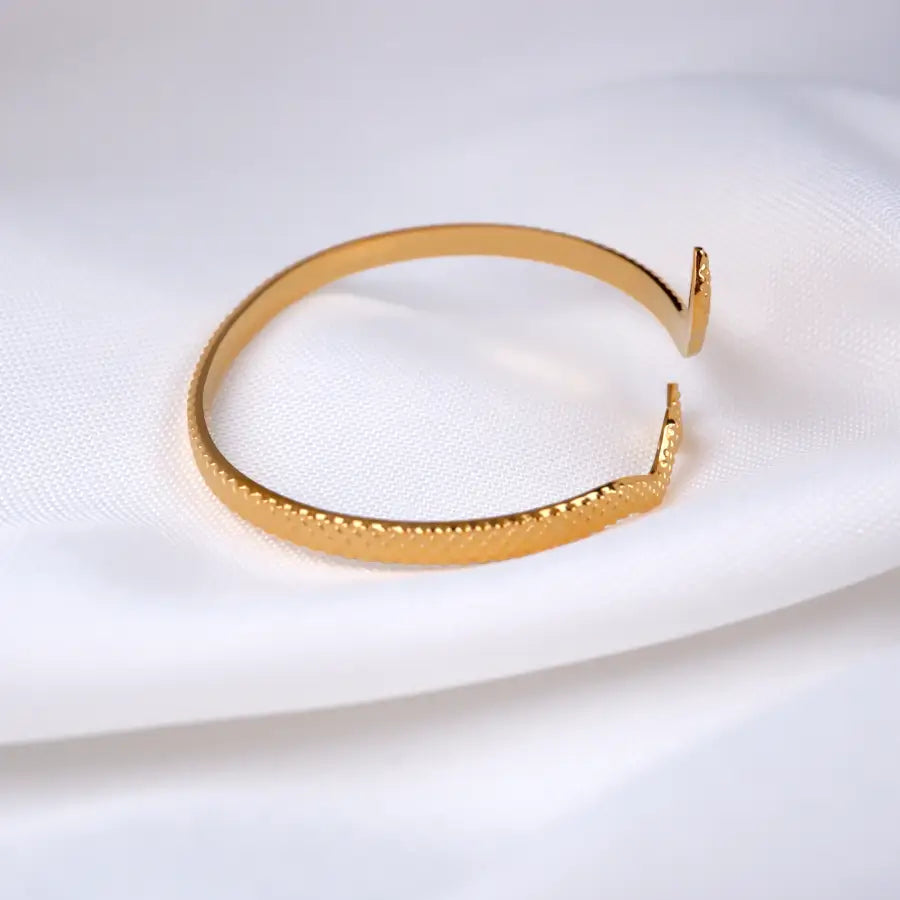 vergoldeter Edelstahl Schmuck-Armreif in Schlangenform-vergoldeter Schlangen Armreif-Edelstahl Armreif Frauen-Shelago Schmuck