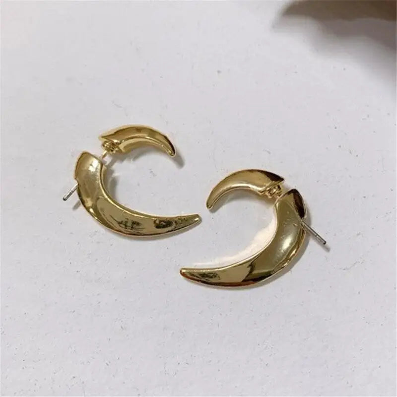 geschwungene Statement Ohrringe-minimalistisch glänzend