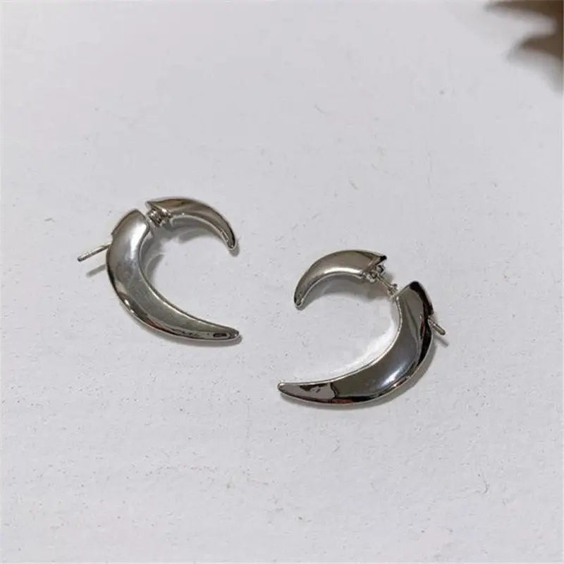 geschwungene Statement Ohrringe-minimalistisch glänzend