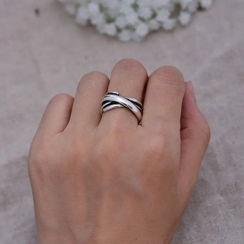 glänzender Statement Ring-offene Ringe-Zeitloser