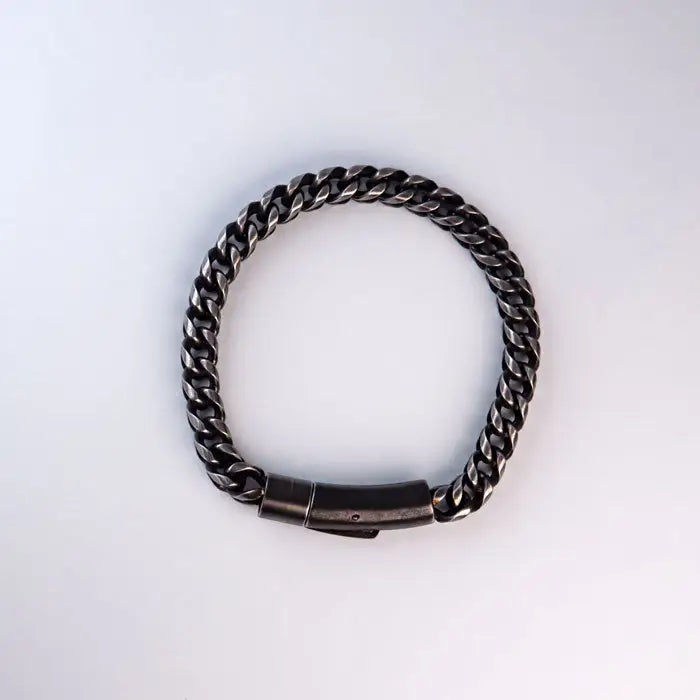 Gliederkette Punk Armband-Edelstahl Armkette-Schwarzstahl