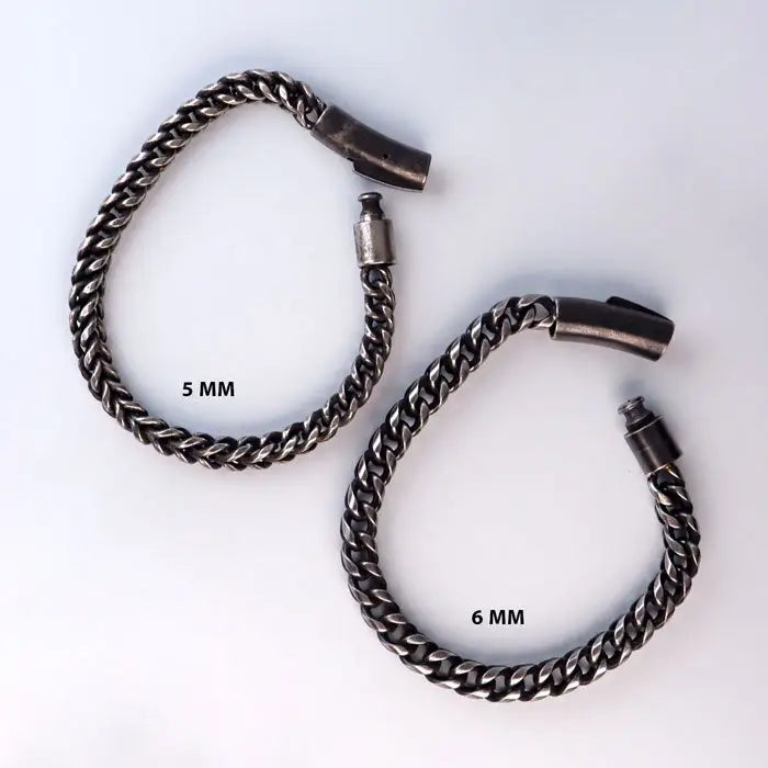 Gliederkette Punk Armband-Edelstahl Armkette-Schwarzstahl