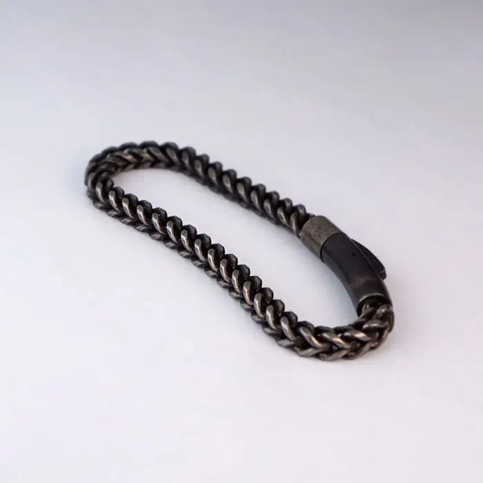 Gliederkette Punk Armband-Edelstahl Armkette-Schwarzstahl