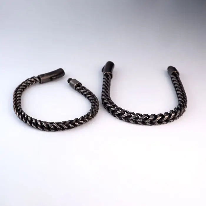 Gliederkette Punk Armband-Edelstahl Armkette-Schwarzstahl