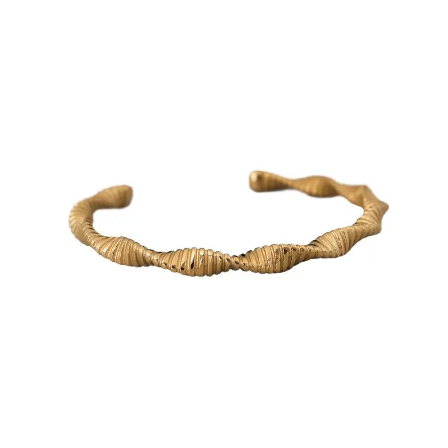 Golden Twist Armreif, Twist Armreif Damen, Edelstahl Armreif Damen, Armreif Gold Damen, Damen Armreif vergoldet, SHELAGO SCHMUCK