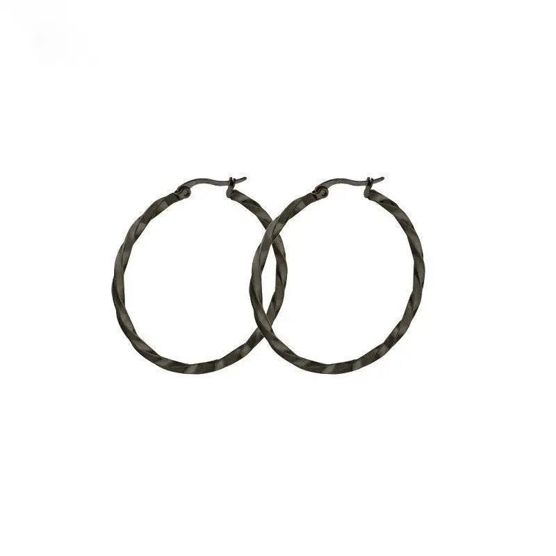 Große gedrehte Kreis Creolen-zeitlos und