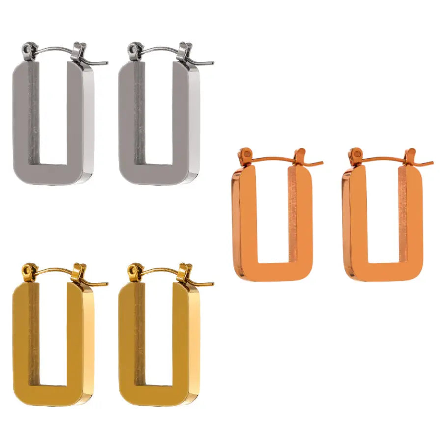 große Rechteck Creolen-Yumi-Chunky Hoops-hängende