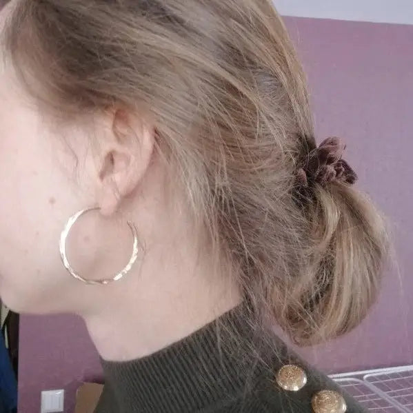 Große Schliff Muster Creolen-Ohrringe als Party Modeschmuck