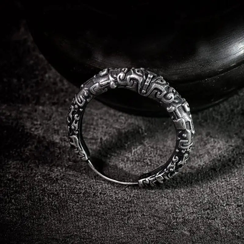 große Viking Ohrringe-Runen Creolen-Wikinger Schmuck-Herren