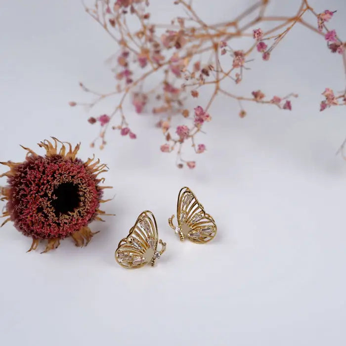Hängeohrringe mit Perle-Ohrring Gold Farben-Braut