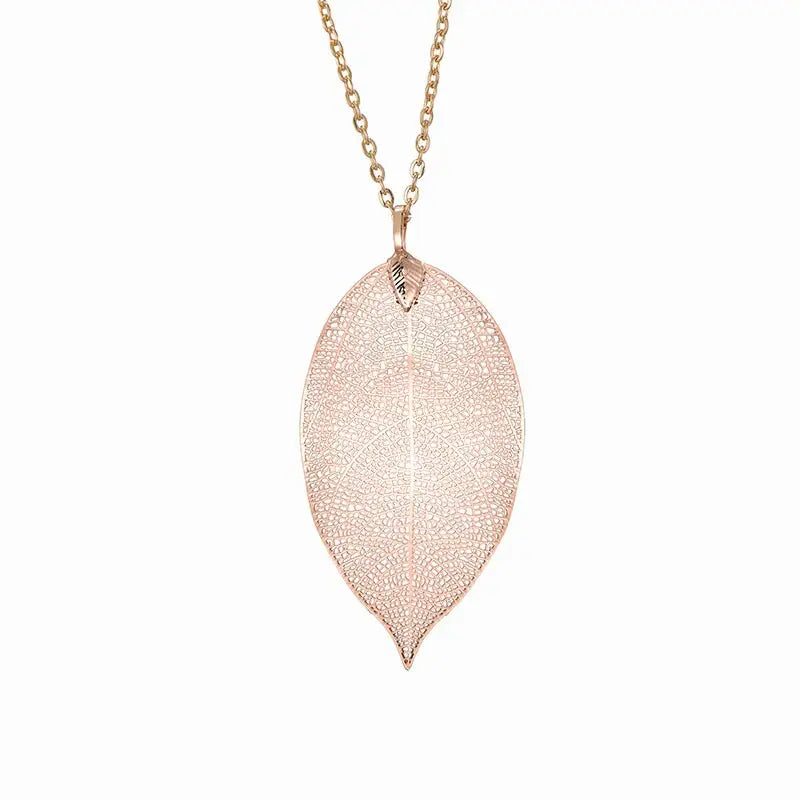 Halskette mit Blatt Anhänger-Damen Schmuck-Boho