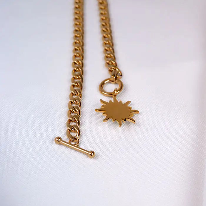 Halskette mit Sonnen Anhänger-Sinja-Gliederkette