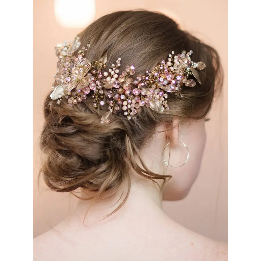 Hochzeit Braut Haar-Gold Blätter-Haarschmuck Zubehör-Edel