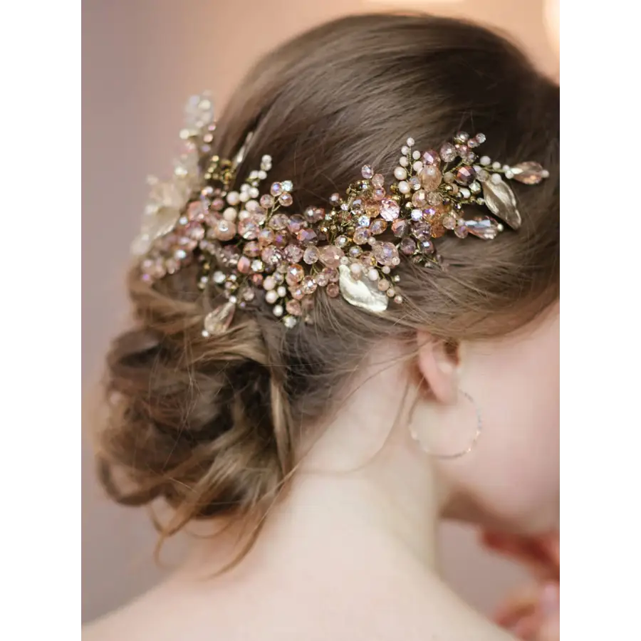 Hochzeit Braut Haar-Gold Blätter-Haarschmuck Zubehör-Edel