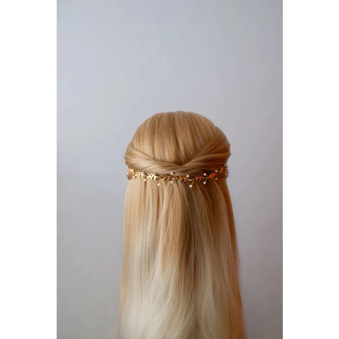 Hochzeit Haarschmuck Blätter Perlen Braut Schmuck Band