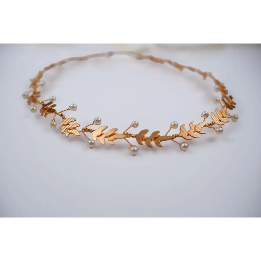 Hochzeit Haarschmuck Blätter Perlen Braut Schmuck Band