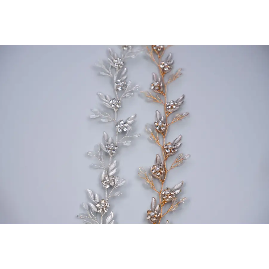 Hochzeit Haarschmuck Blumen Blätter Braut Schmuck