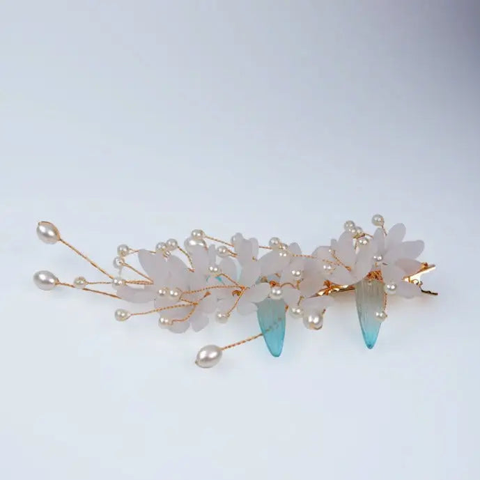Hochzeit Haarschmuck-Blumen Perlen-Braut Schmuck-Haarspange