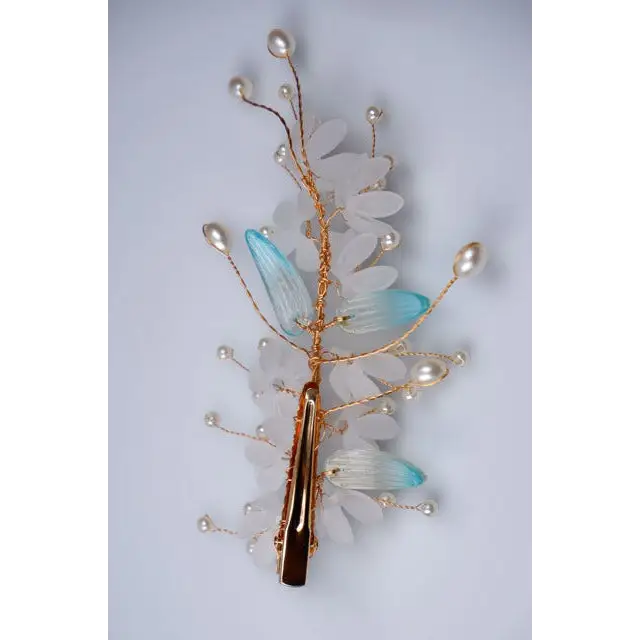 Hochzeit Haarschmuck-Blumen Perlen-Braut Schmuck-Haarspange