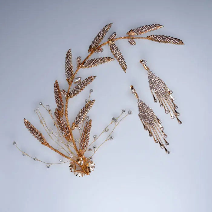 Hochzeit Haarschmuck Strass Blumen Perlen Braut Schmuck