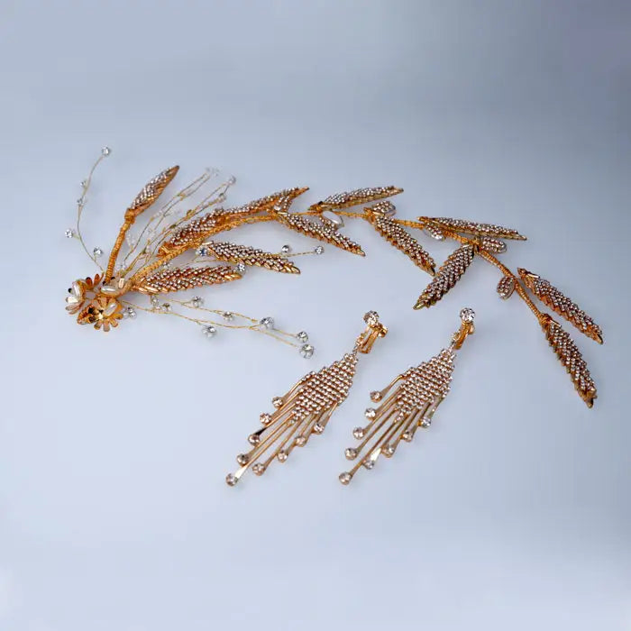 Hochzeit Haarschmuck Strass Blumen Perlen Braut Schmuck