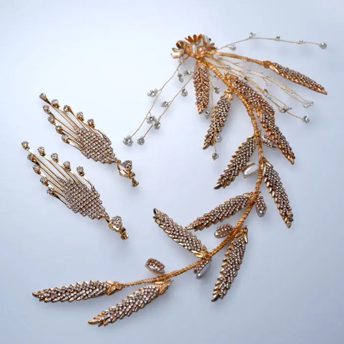 Hochzeit Haarschmuck Strass Blumen Perlen Braut Schmuck