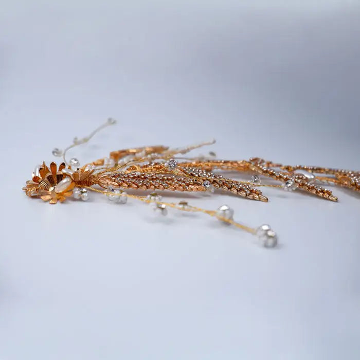 Hochzeit Haarschmuck Strass Blumen Perlen Braut Schmuck