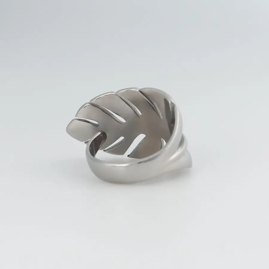 Jungle Chic-Ring vergoldet Damen-Edelstahl Ring Damen-Monstera Blatt Ring-Monstera Ring Damen-Botanischer Schmuck-Blatt Ring-Trend Schmuck-Schmuck Geschenk für Damen-SHELAGO EU-