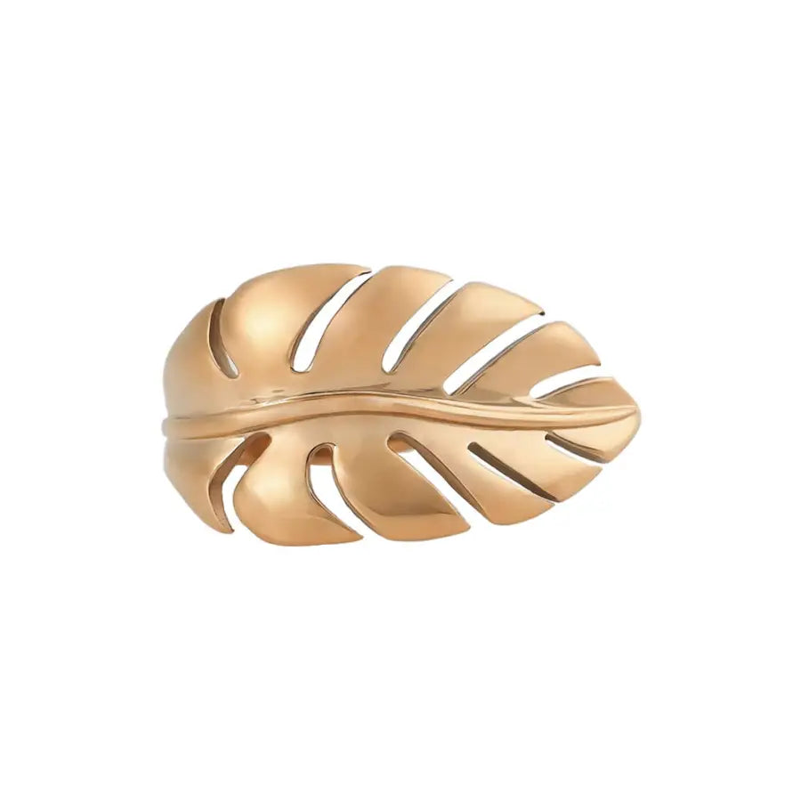 Jungle Chic-Ring vergoldet Damen-Edelstahl Ring Damen-Monstera Blatt Ring-Monstera Ring Damen-Botanischer Schmuck-Blatt Ring-Trend Schmuck-Schmuck Geschenk-SHELAGO SCHMUCK-