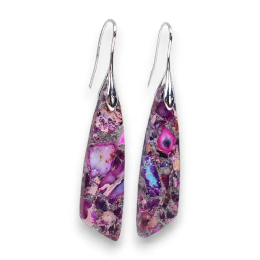 Kaiser Stein Hängeohrringe-Hängeohrringe für Damen-Ohrringe mit Naturstein-Ohrringe mit Stein-Ohrringe Stein-Ohrringe Silber mit Stein-Geschenk Freundinnen Tag-Shelago Schmuck