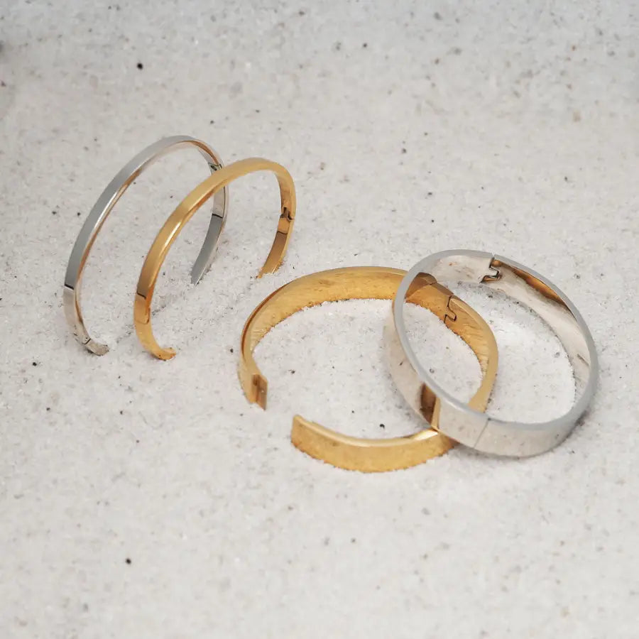 Armreif Damen Edelstahl-Armreif zum Kombinieren-Armreif vergoldet Damen-Stacking Armreif-Layering Armreif-Minimalismus Schmuck-Everyday chic Schmuck-SHELAGO SCHMUCK