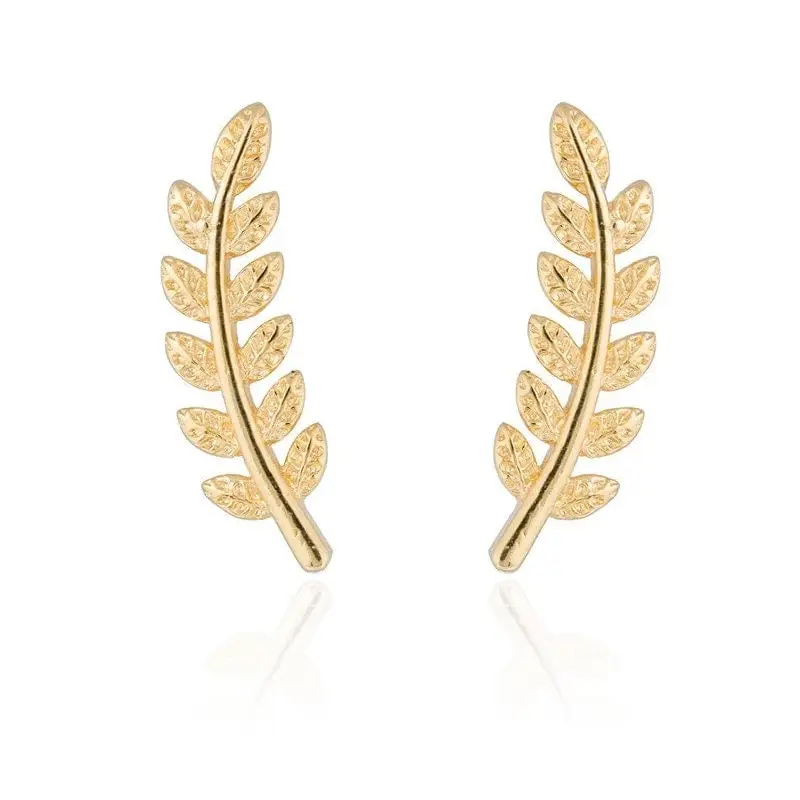 Minimalistische Oliven Zweig Ohrringe-Ohrstecker im Boho