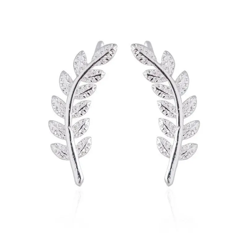 Minimalistische Oliven Zweig Ohrringe-Ohrstecker im Boho