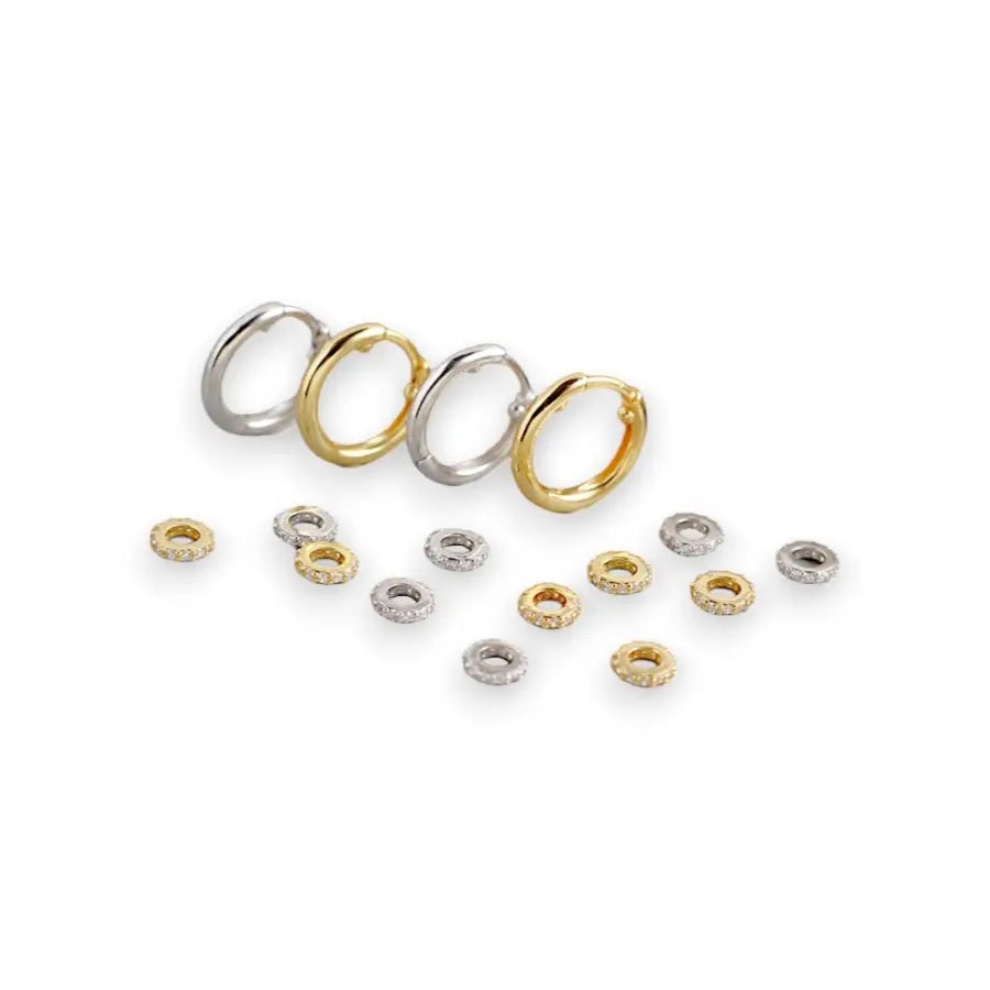 kleine runde Creolen mit Einhänger-2 in 1 Ohrringe mit Schmuckstein-fein, elegant, Zeitlos-Perfekt für den Alltag und besondere-Anlässe-Shelago Schmuck