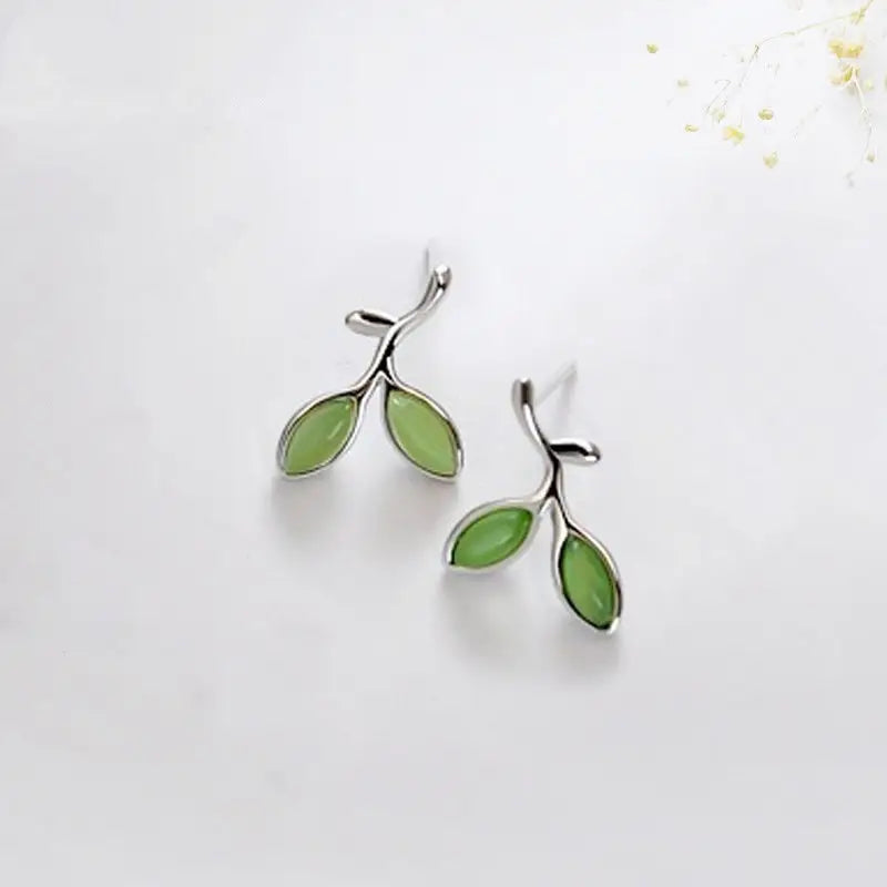 Kleines Blatt Schmuck Set-minimalistisch-Ohrring Set-Schmuck