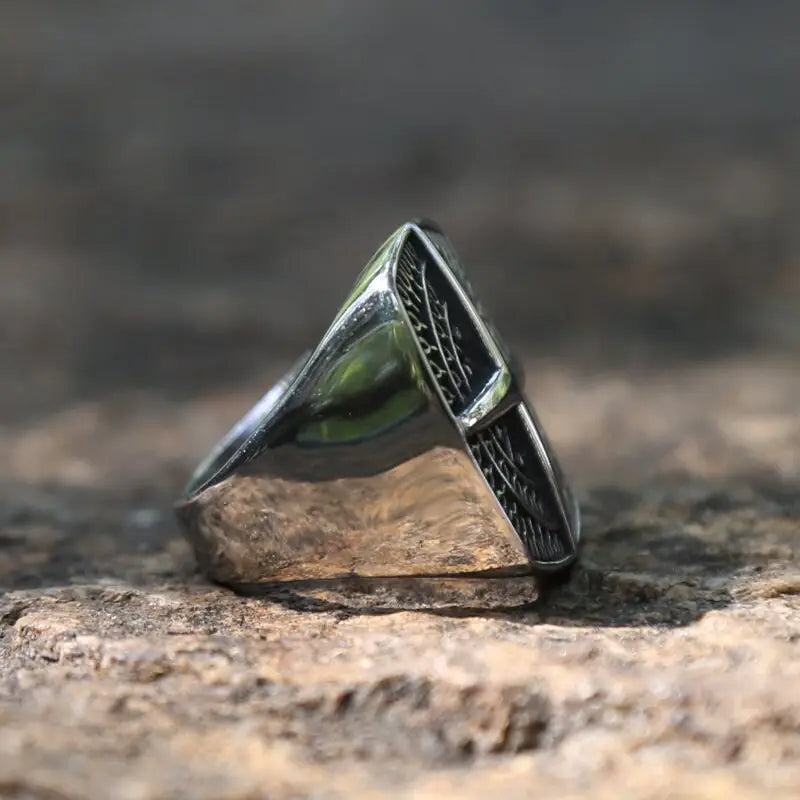 Kompass Ring-Biker Schmuck Massiv-Edelstahl